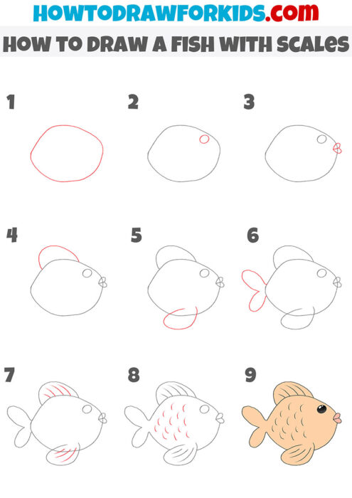 How to Draw a Fish - Easy Tutorial For Kids