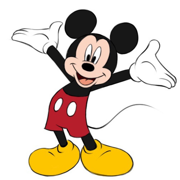 Mickey Mouse Face Easy Drawing