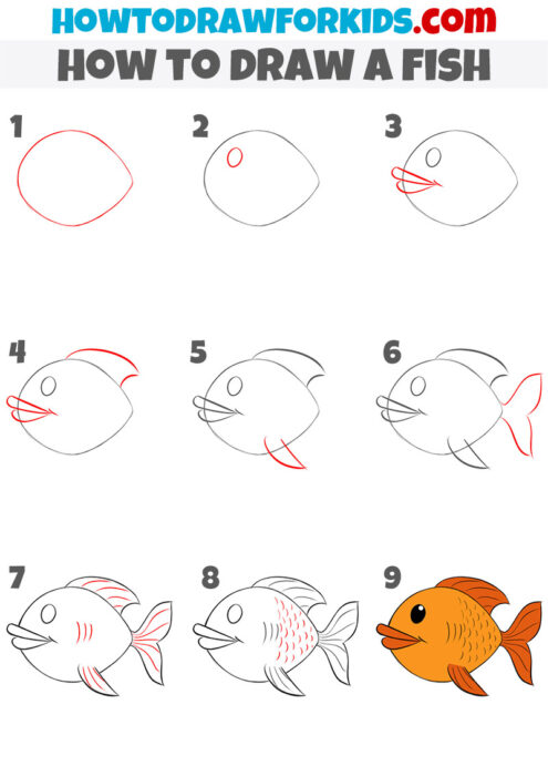 How to Draw a Fish - Easy Tutorial For Kids