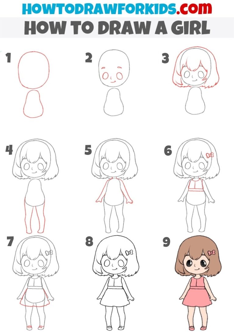 How to Draw a Girl - Easy Drawing Tutorial For kids