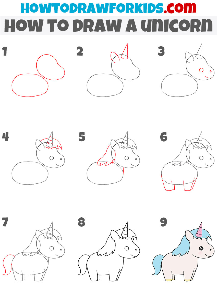 How to draw a unicorn step by step tutorial