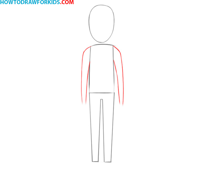 Draw the arms of the person