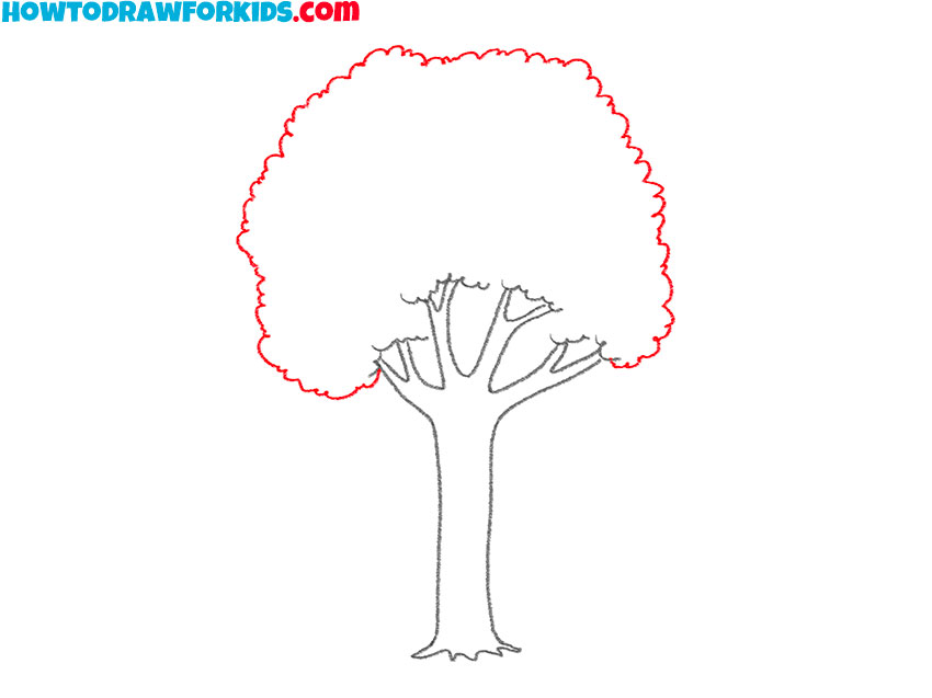 Outline the foliage of the tree