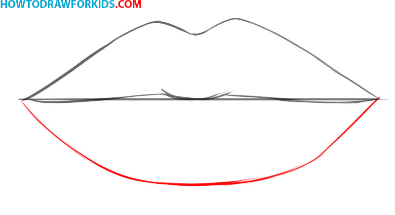 Draw the lower lip