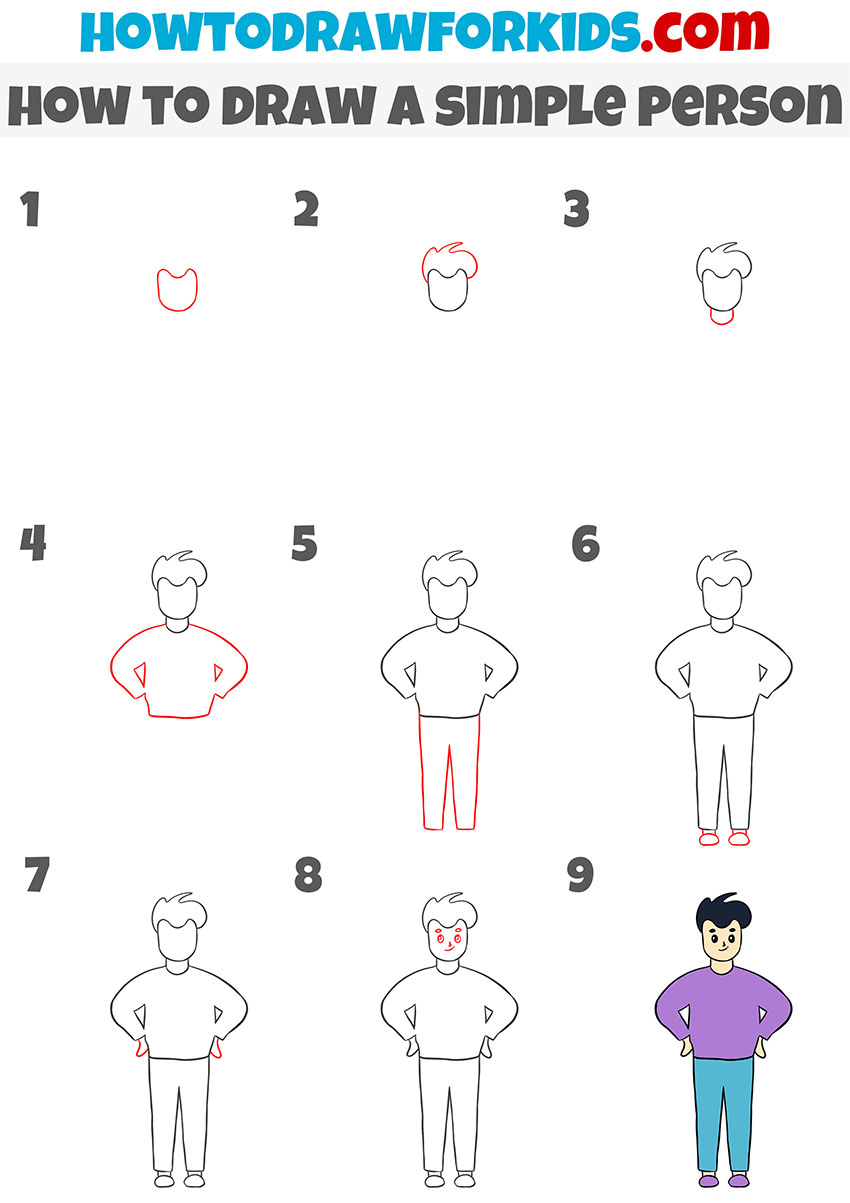 how to draw a simple person