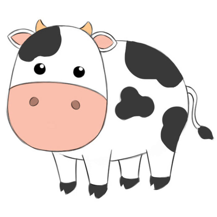 Learn How to Draw a Cow Face for Kids (Animal Faces for Kids) Step by Step  : Drawing Tutorials