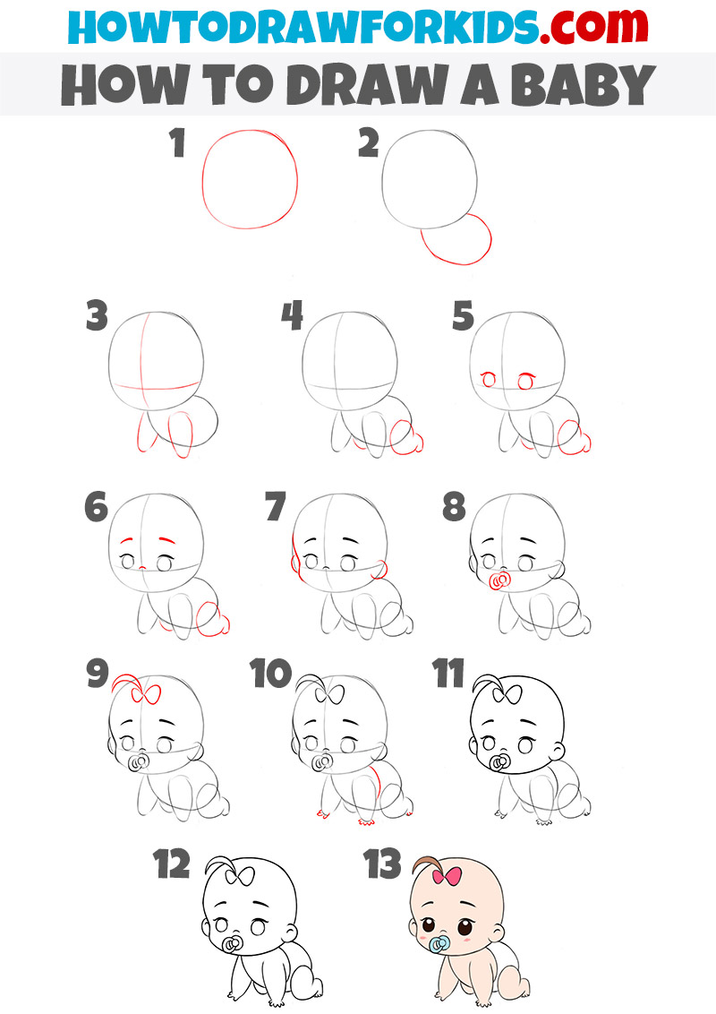 Baby Drawing - How To Draw A Baby Step By Step