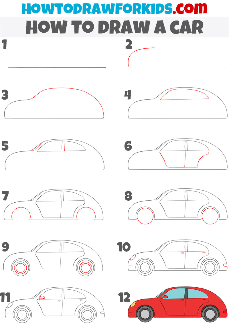 How to Draw a Simple Bugatti | Bugatti Chiron Pur Sport Drawing Tutorial