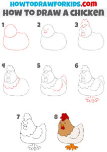 How to Draw a Chicken - Easy Drawing Tutorial For Kids