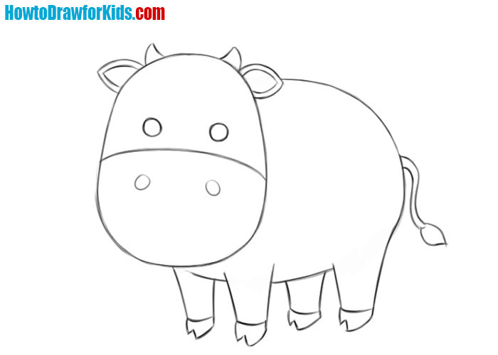 how to draw a cow for kids