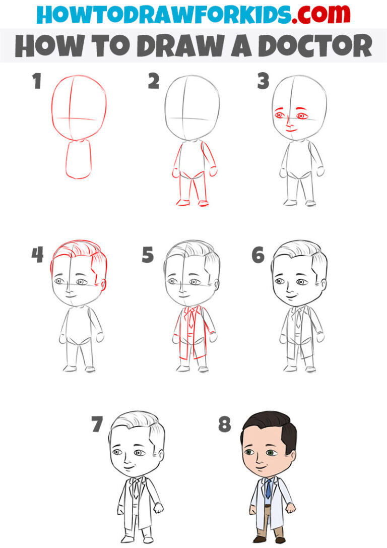 How to Draw a Doctor - Easy Drawing Tutorial For Kids