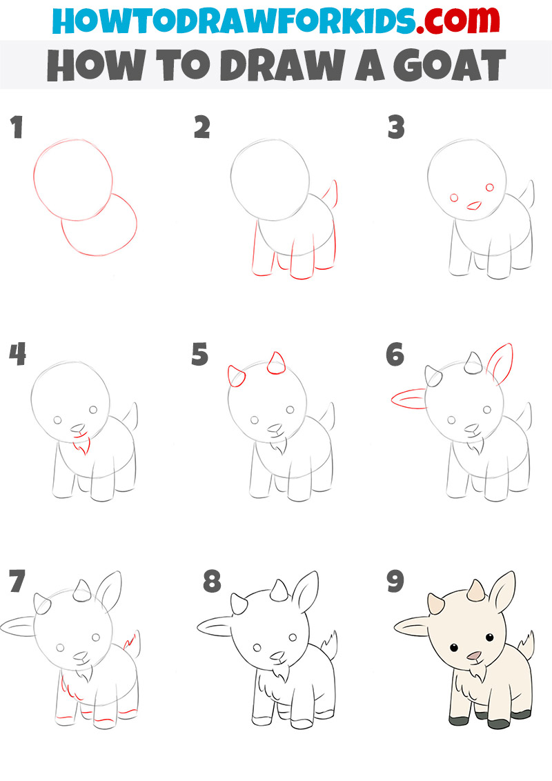 how to draw a goat