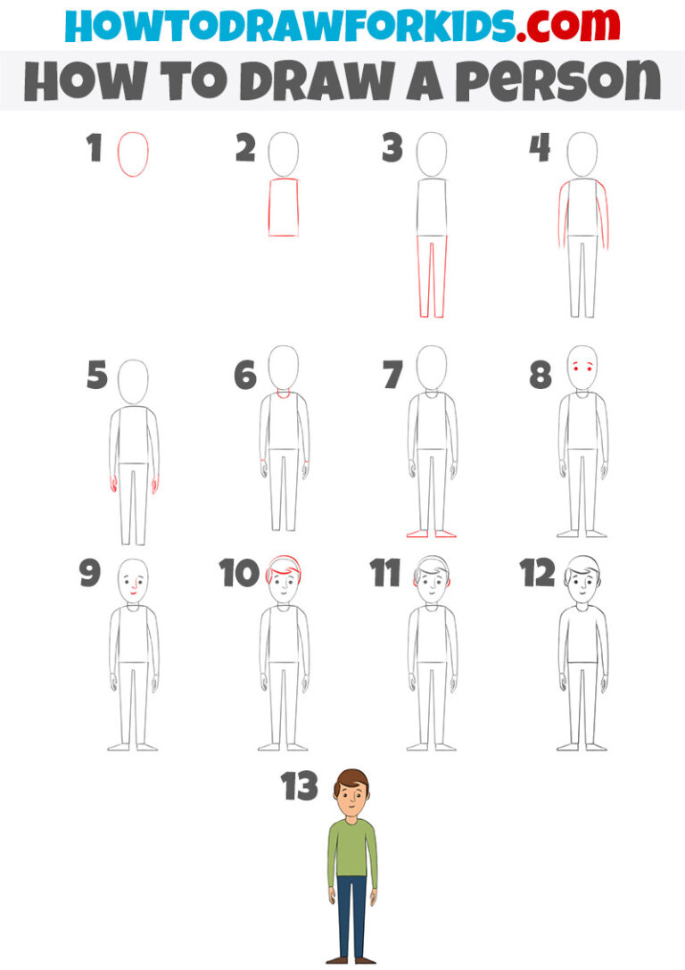 How to Draw a Person Easy Drawing Tutorial For kids