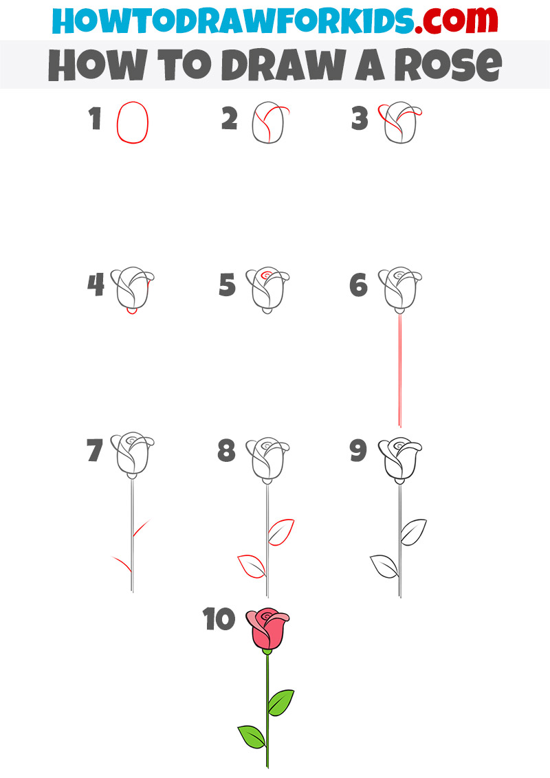 how to draw a rose easy