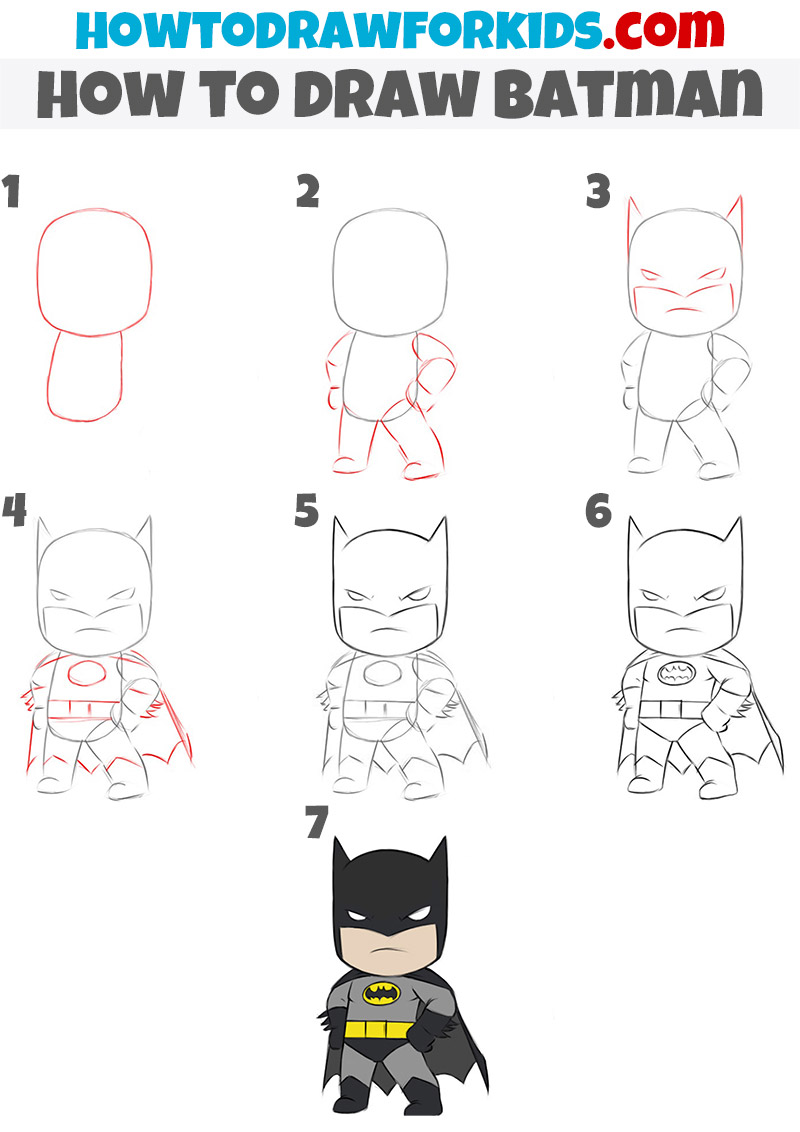 Top 85+ imagen batman drawing easy step by step