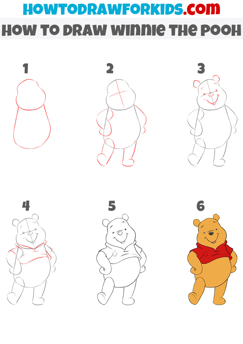 how to draw winnie the pooh step by step