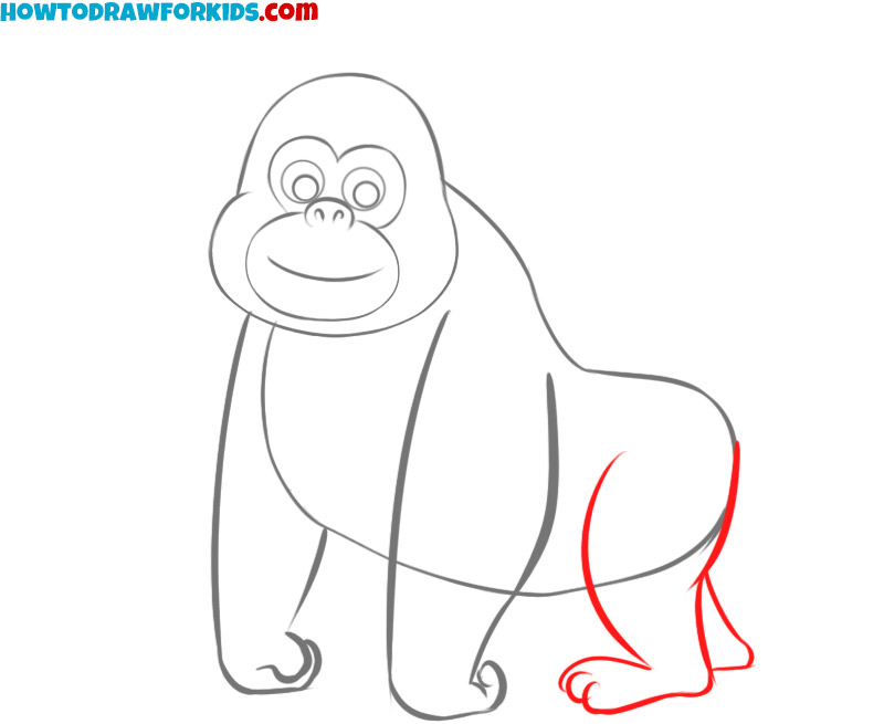 how to draw a cartoon gorilla easy