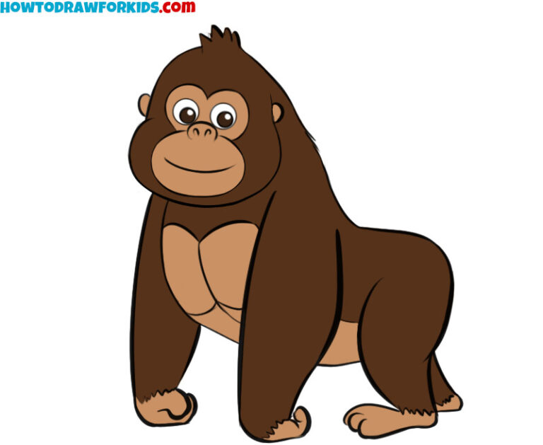 How to Draw a Gorilla For Kids Easy Drawing Tutorial For Kids