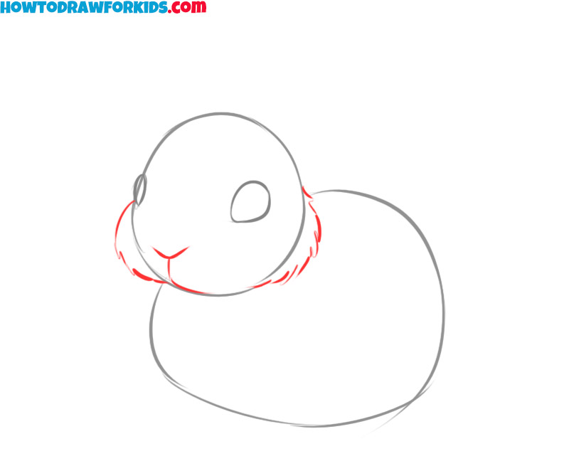 Sketch the bunny cheeks