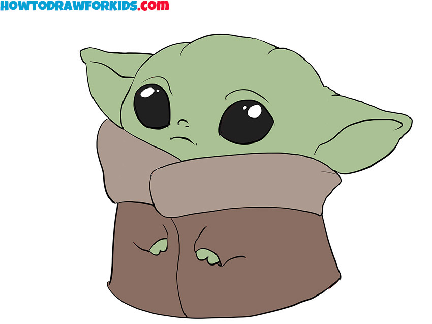 How to Draw Baby Yoda Easy Drawing Tutorial for Kids