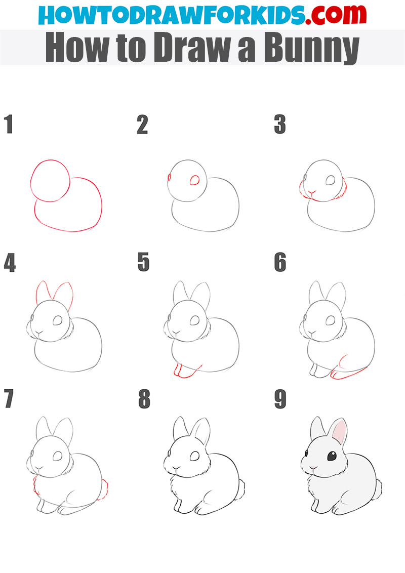 How to draw a bunny step-by-step