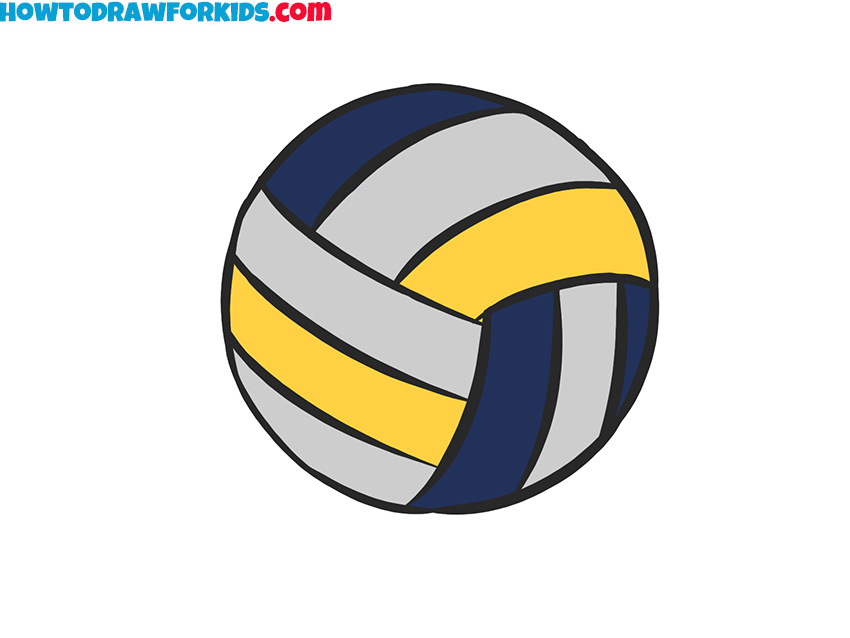 How to draw a Volleyball for kids