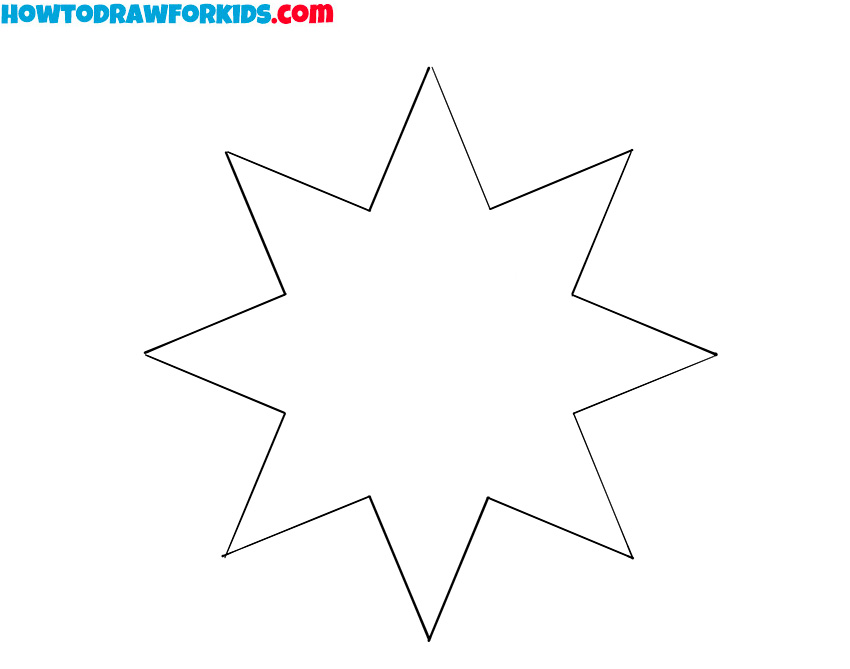 Eight-pointed star drawing tutorial