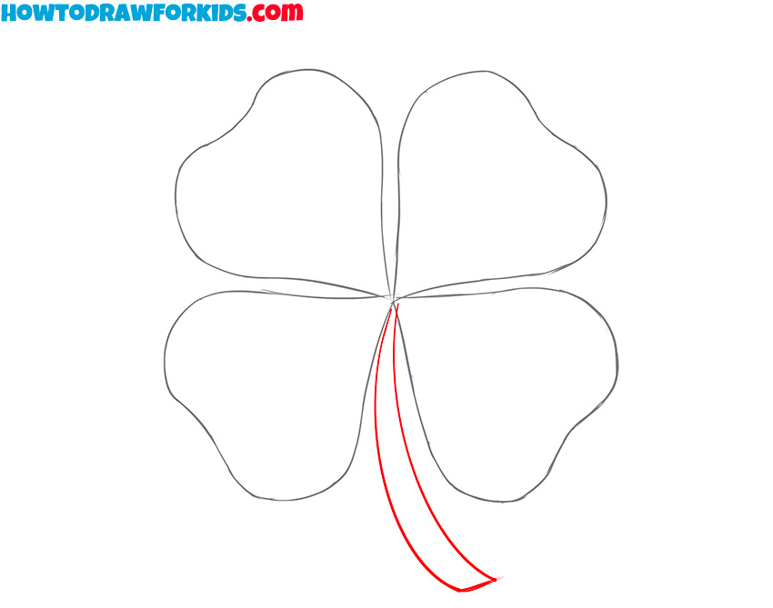 Four-leaf clover drawing tutorial