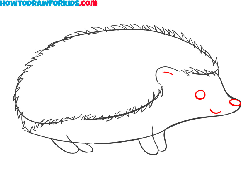 hedgehog step by step drawing tutorial