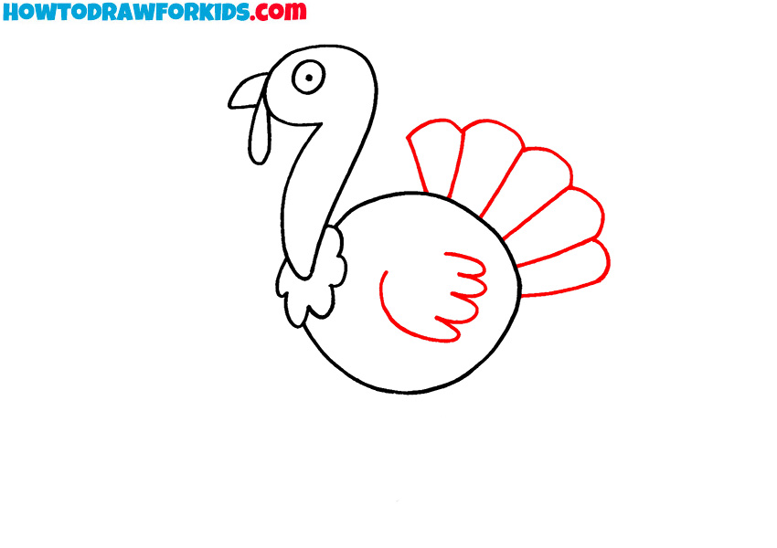 5 how to draw a turkey step by step