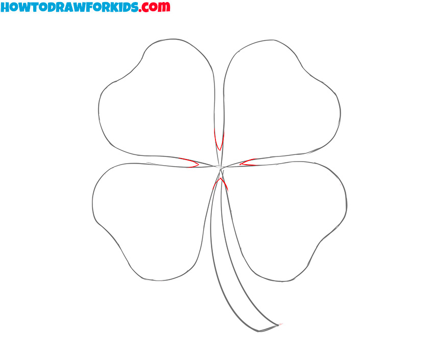 How to draw a Four-leaf clover easy