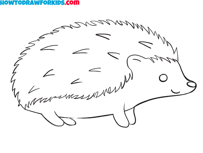 how to draw a hedgehog for kids
