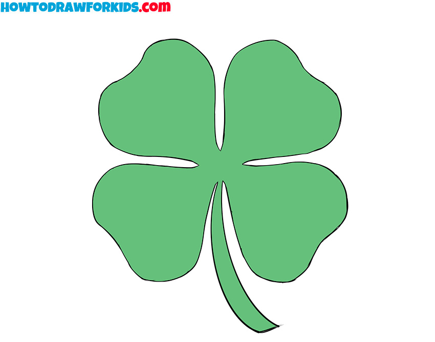 How to Draw a FourLeaf Clover Easy Drawing Tutorial For Kids