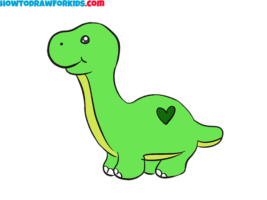 How to Draw a Dinosaur Easy Drawing Tutorial For Kids