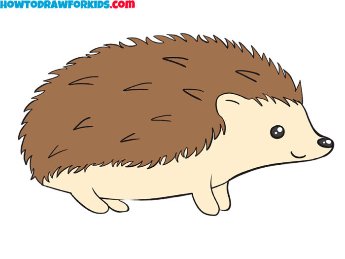 easy contour line drawing of a hedgehog