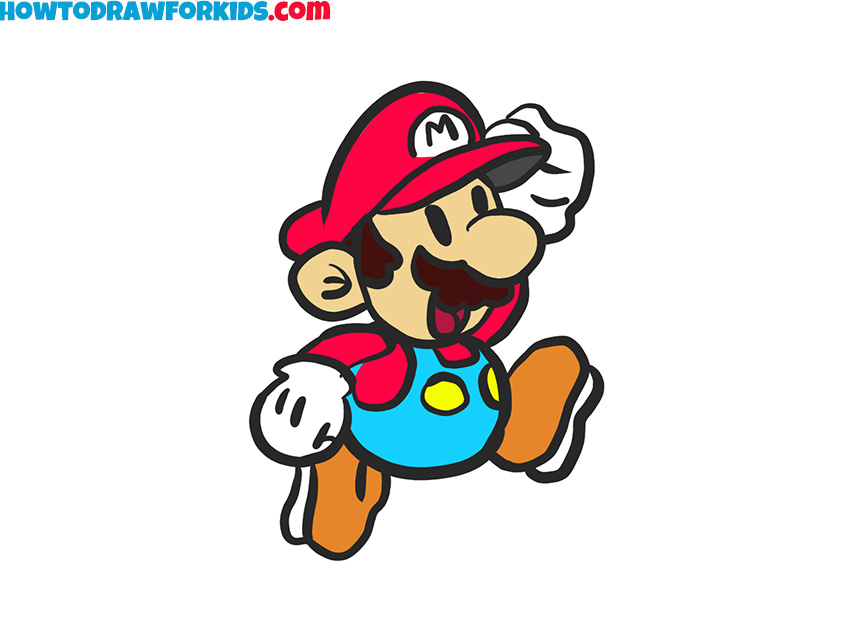 how to draw mario characters step by step for kids