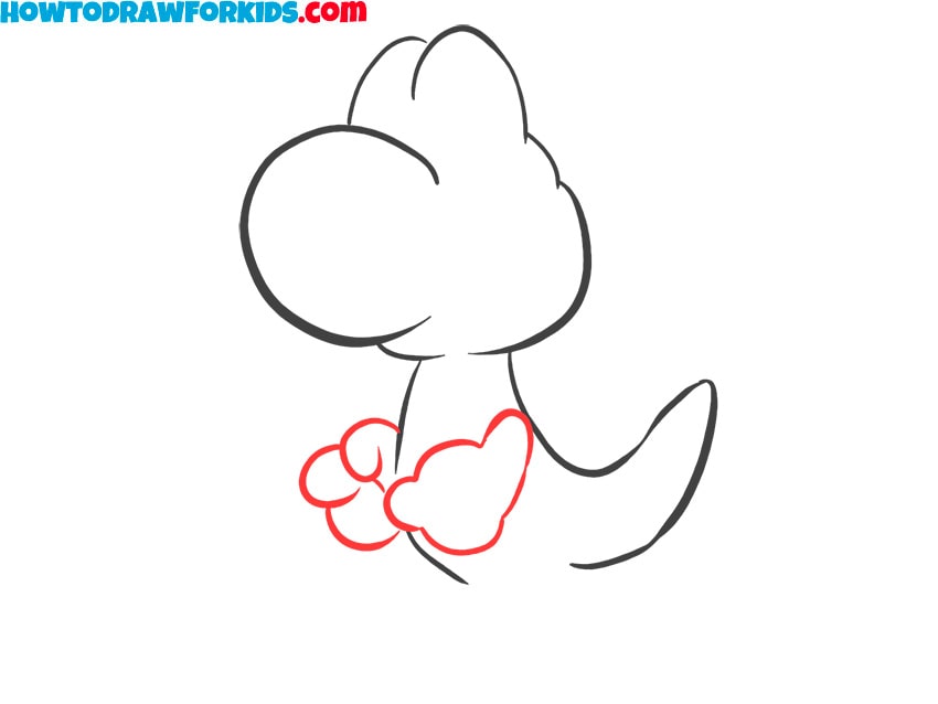 Draw Yoshi's arms