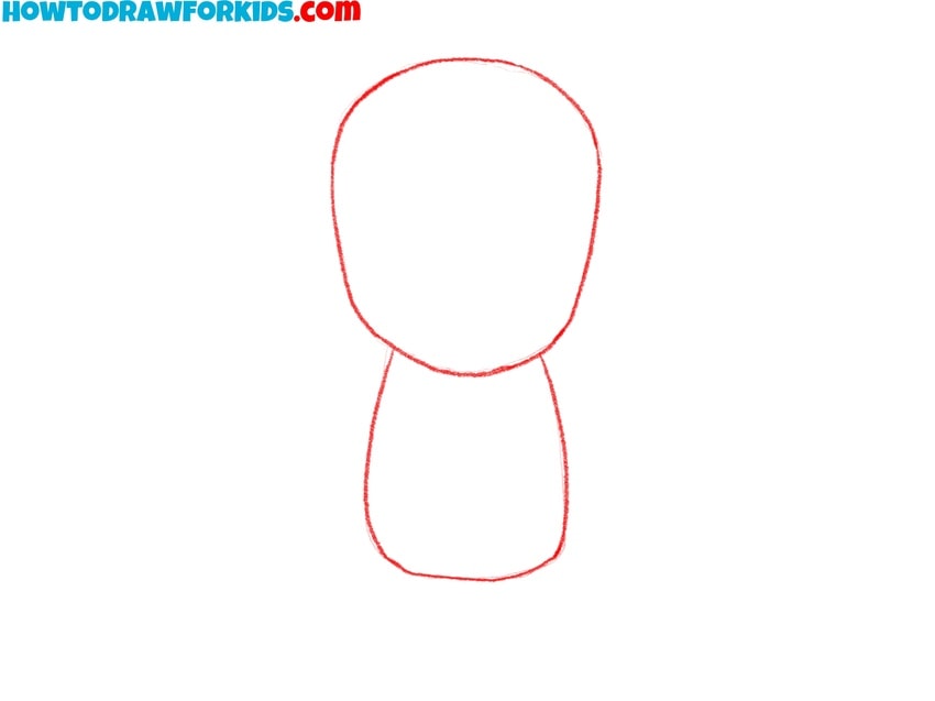 Draw the basic shapes of the head and body