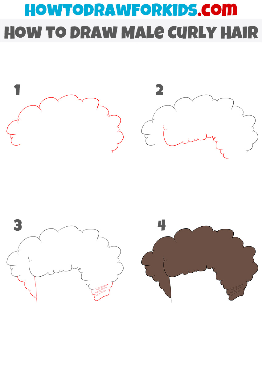 How To Draw Male Curly Hair Easy Drawing Tutorial For Kids Images and