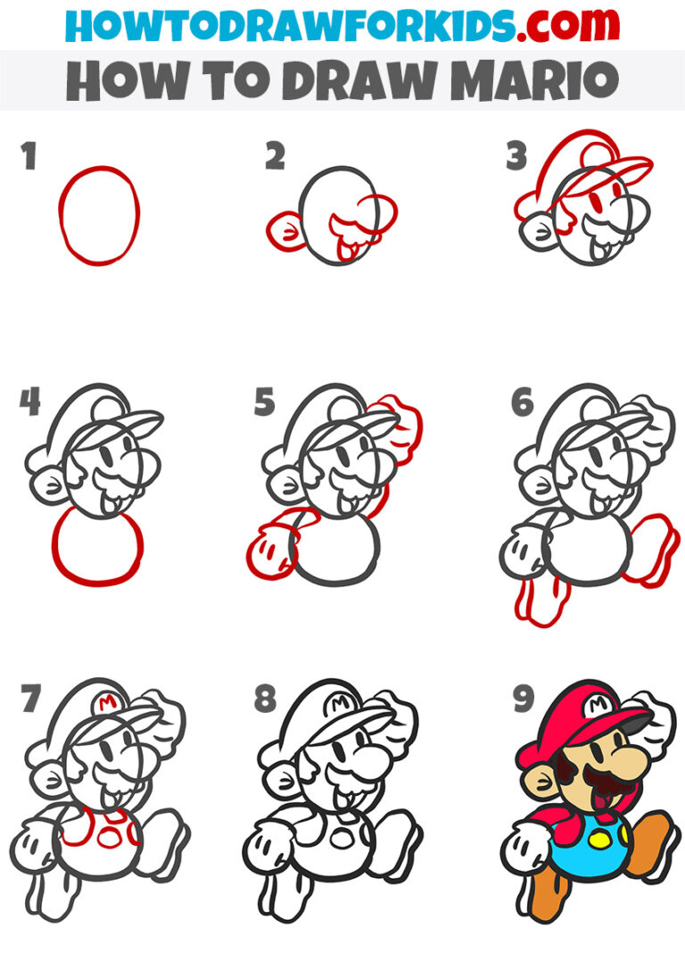 How To Draw Mario From Super Mario Printable Step By Step Drawing Sheet Hot Sex Picture 