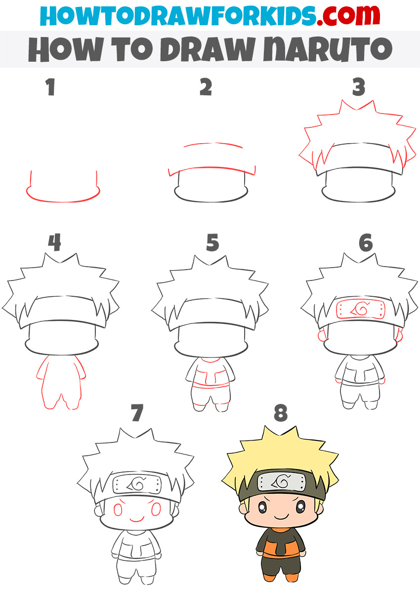 How to draw Naruto step by step