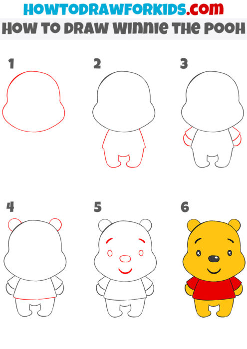 How to Draw Winnie the Pooh - Easy Drawing Tutorial For Kids