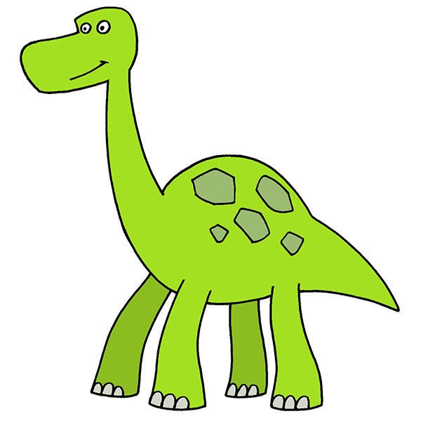How to Draw a Simple Dinosaur - Easy Drawing Tutorial For Kids