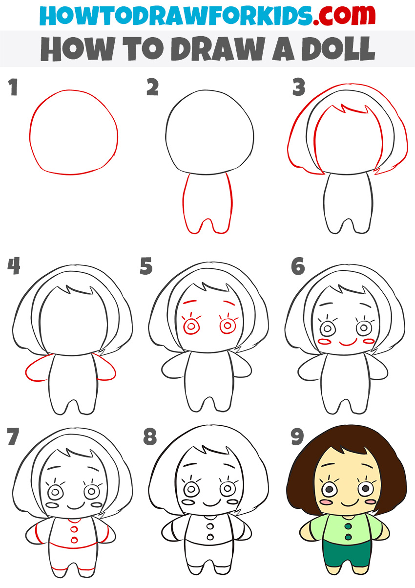 How to Draw a Doll Easy Drawing Tutorial For Kids