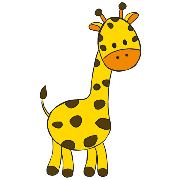 how to draw a giraffe for kids
