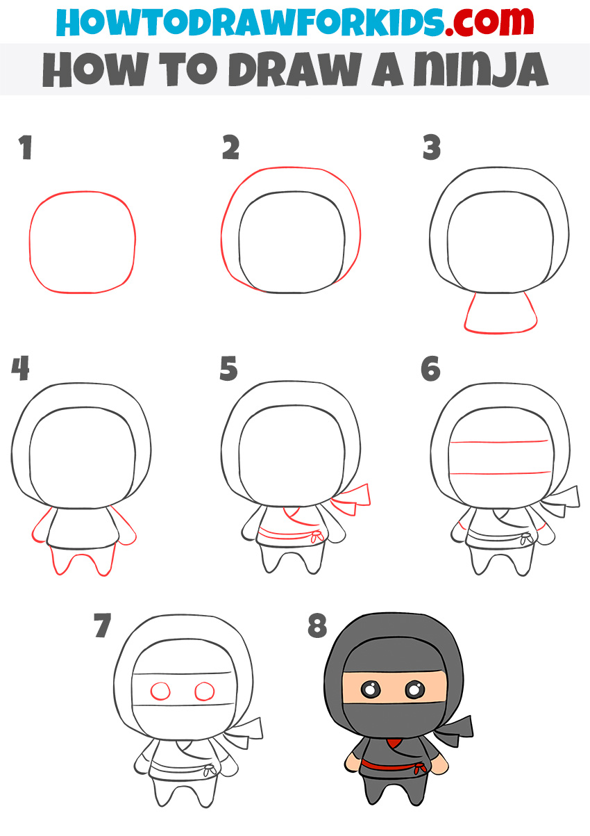 How to Draw a Ninja Easy Drawing Tutorial For Kids