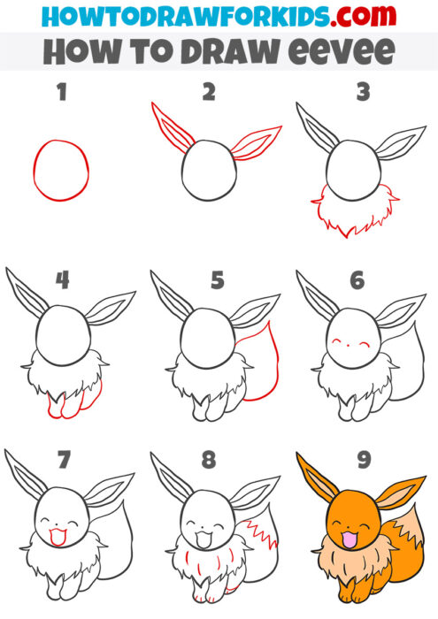 How to Draw Eevee - Easy Drawing Tutorial For Kids