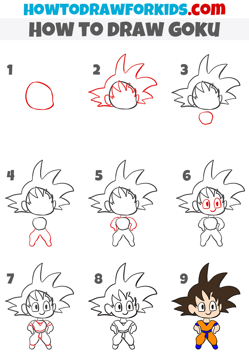 How to Draw Goku - Easy Drawing Tutorial For Kids