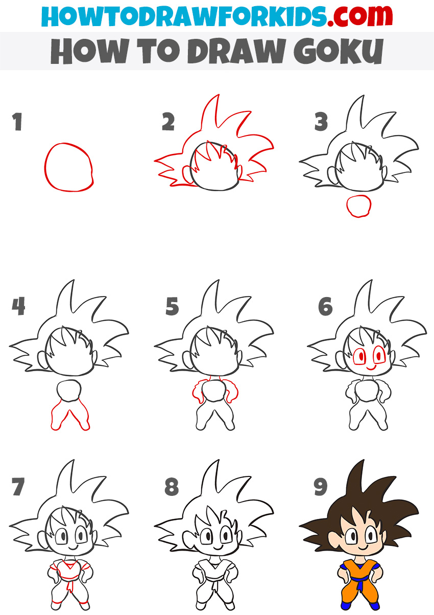 How To Draw Goku Step By Step Como Dibujar Goku Easy Drawings Images Porn Sex Picture 