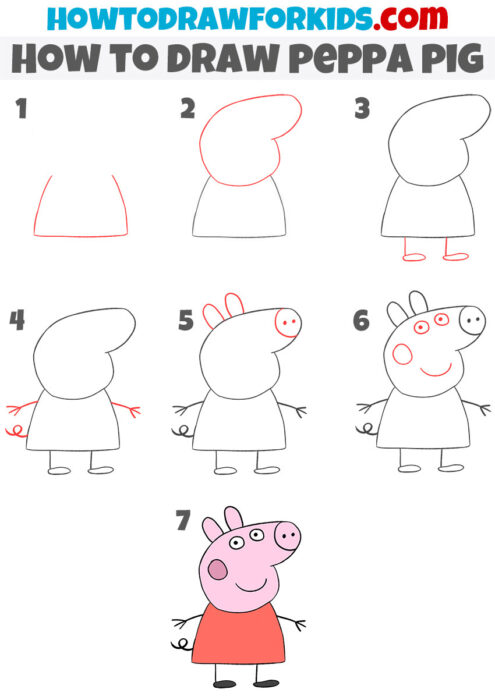 How to Draw Peppa Pig - Easy Drawing Tutorial For Kids